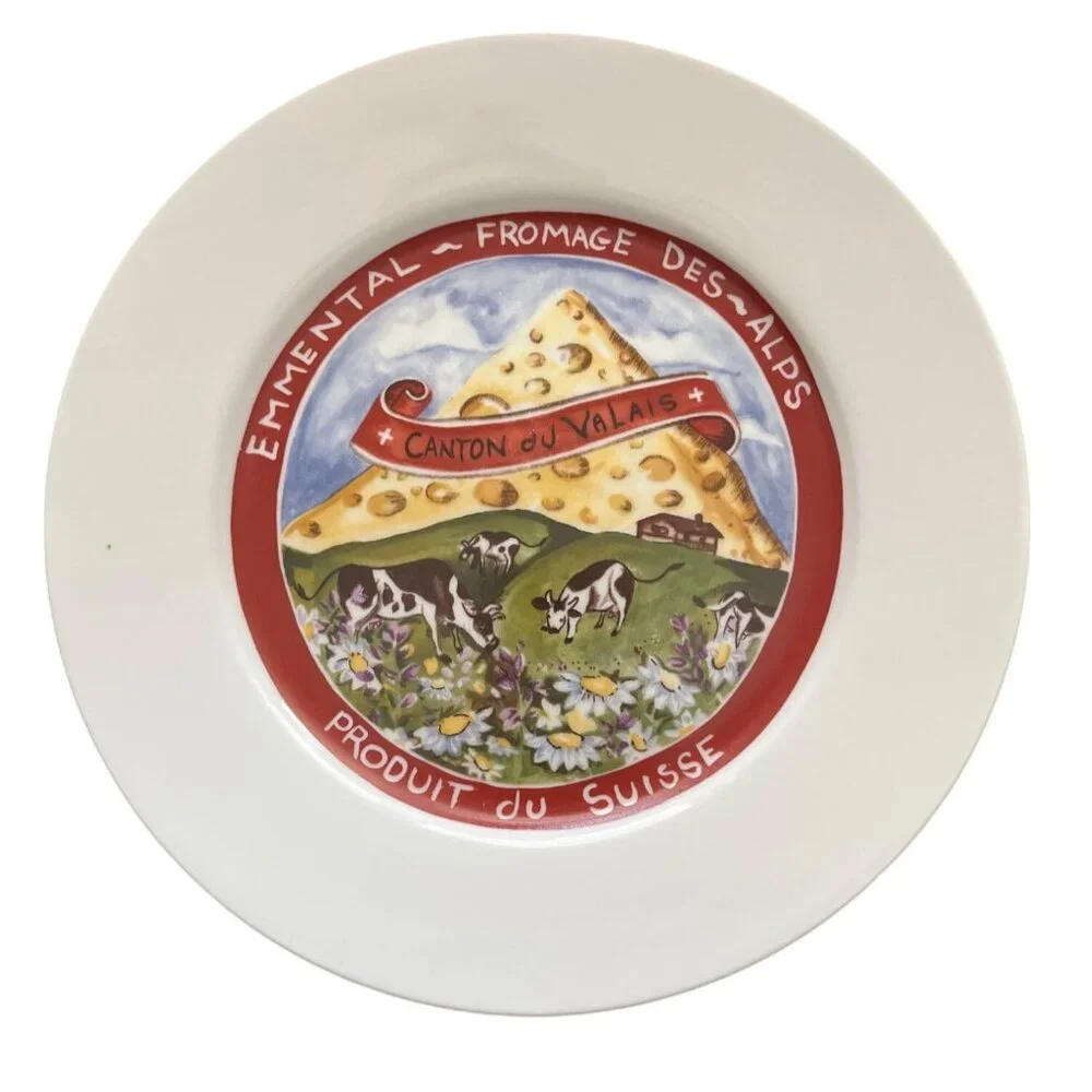 Restoration Hardware Set Of 4 Cheese Plates - Brie Stilton Emmental Parmigiano